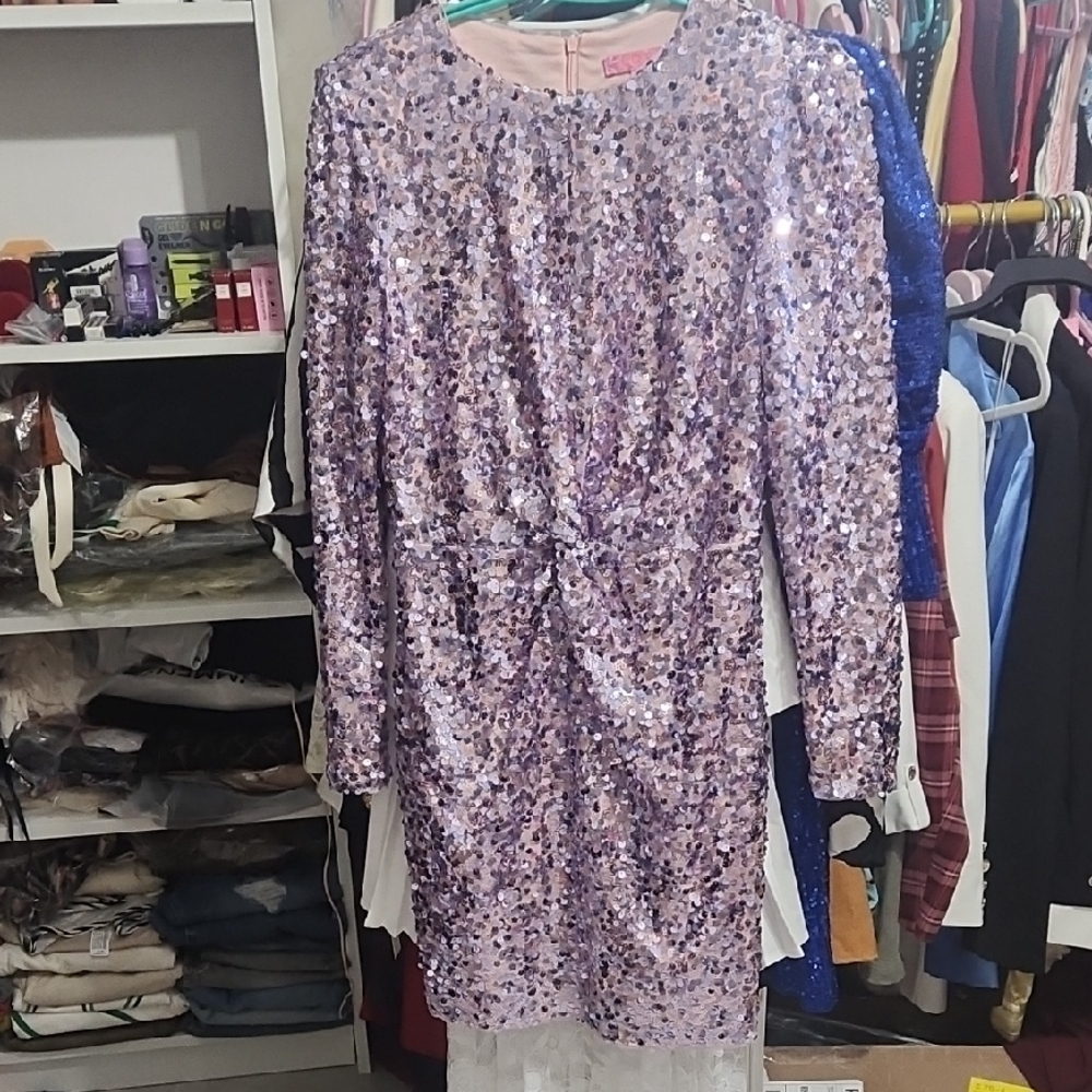 Elegant Lavender Sequin Dress